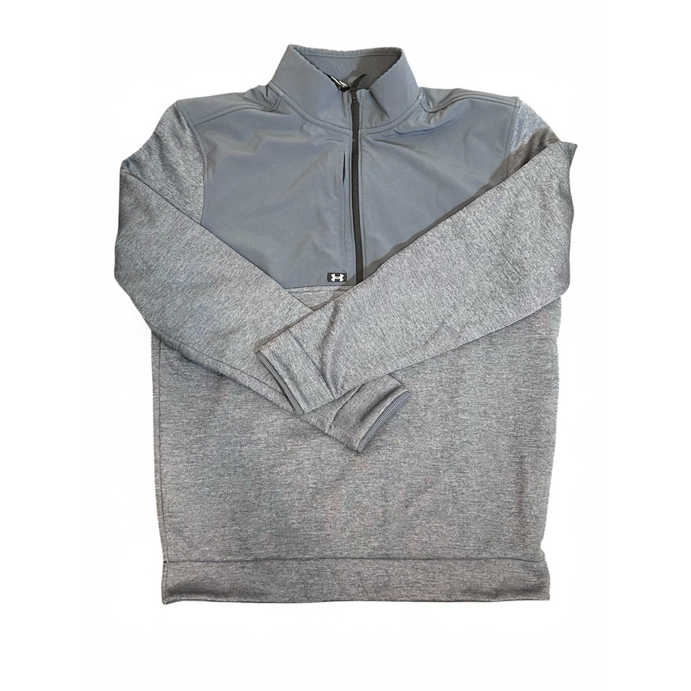 Under Armour Storm Golf Mens Medium Gray 1/4 Zip Fleece Pullover Sweater